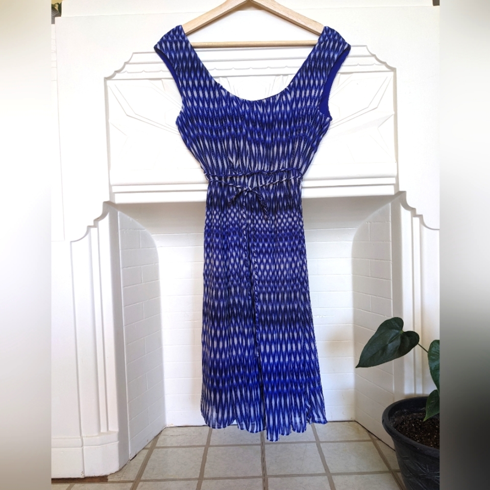Calvin Klein Purple Print Chiffon Dress